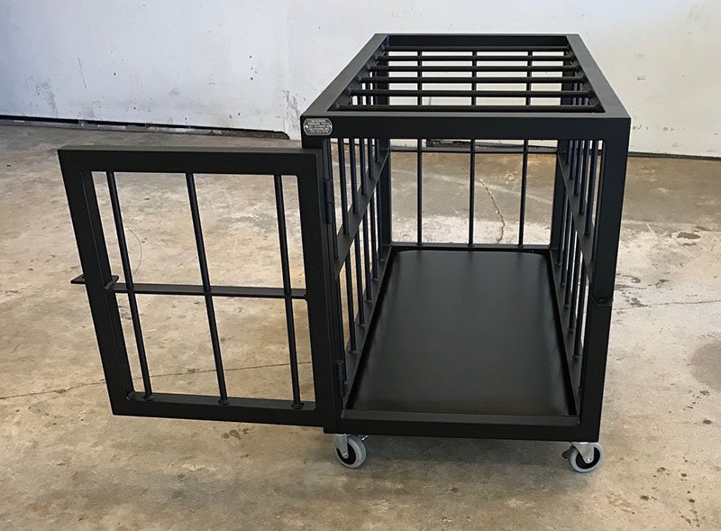Back in Black Cage by Metalbound: a sleek and sturdy metal cage with a bold black finish, designed for secure and versatile bondage play.