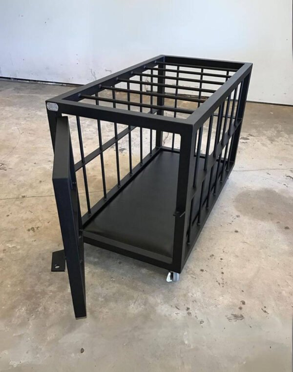Back in Black Cage by Metalbound: a sleek and sturdy metal cage with a bold black finish, designed for secure and versatile bondage play.